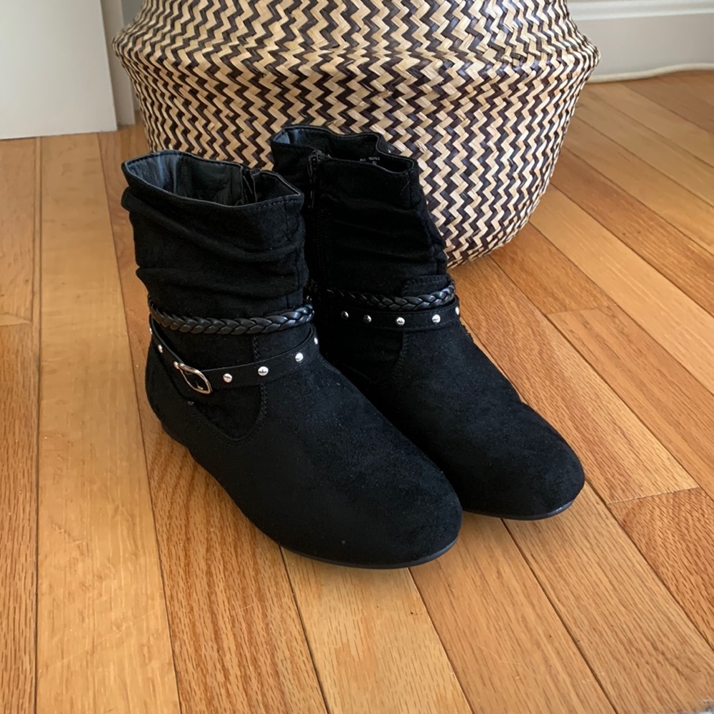 Girls Booties Black Sz 1